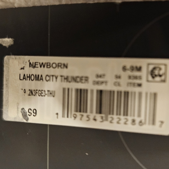 NWT Oklahoma City Thunder One-piece.  Size:6-9M - Picture 7 of 7